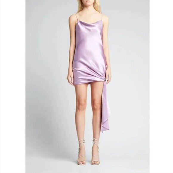 NEW Cinq a Spet Lavender Purple Silk Rhinestone Strap Mini Dress - Picture 5 of 12